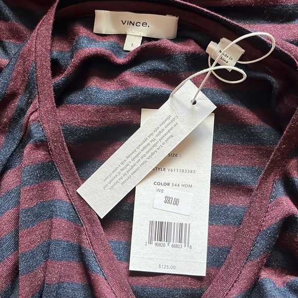 🌺Final Price🌺Vince Striped L/S Crew Neck Tee Shirt - Picture 6 of 7